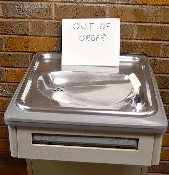 Broken drinking fountain